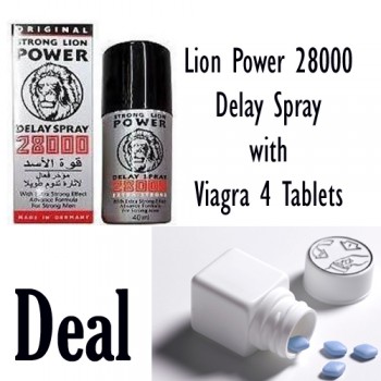 Deal of Lion Power 28000 Timing Spray with Vaigra 4 Tablets